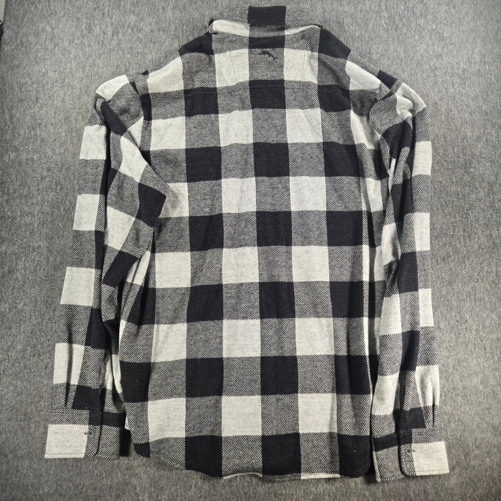 Tommy Bahama Buffalo Check Flannel Shirt Men XL Gray Black Buffalo Plaid Stretch - Picture 8 of 9